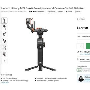 Hohem iSteady MT2 3-Axis Smartphone and Camera Gimbal Stabilizer